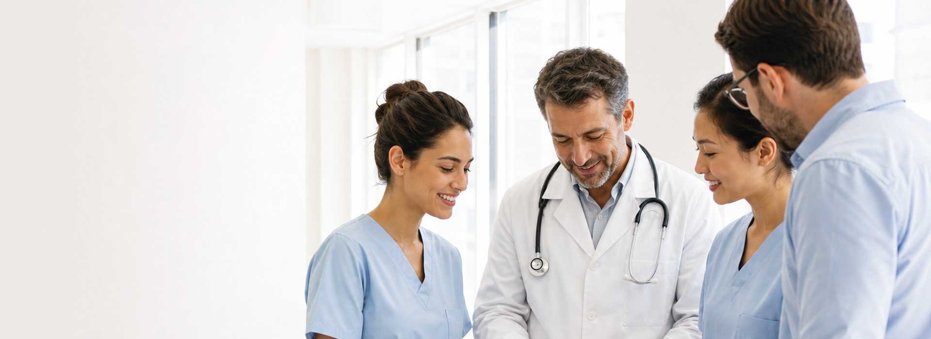 Healthcare professionals reviewing sterile dressings