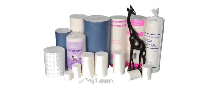 Absorbent cotton rolls